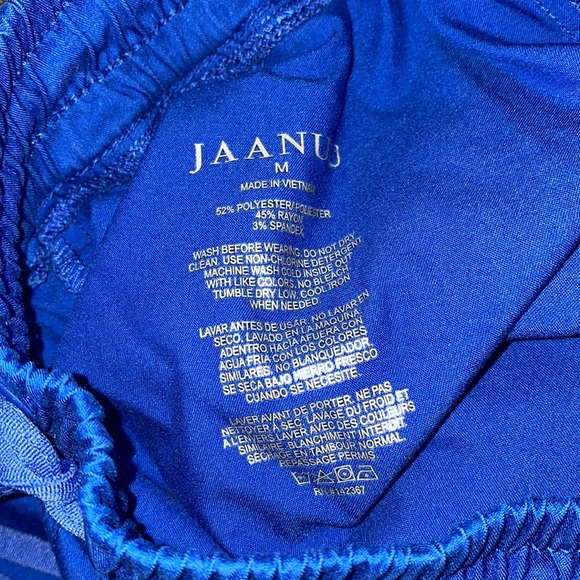 Jaanuu Royal Blue Mid Rise 4 Pocket Scrub Pants - Picture 4 of 5